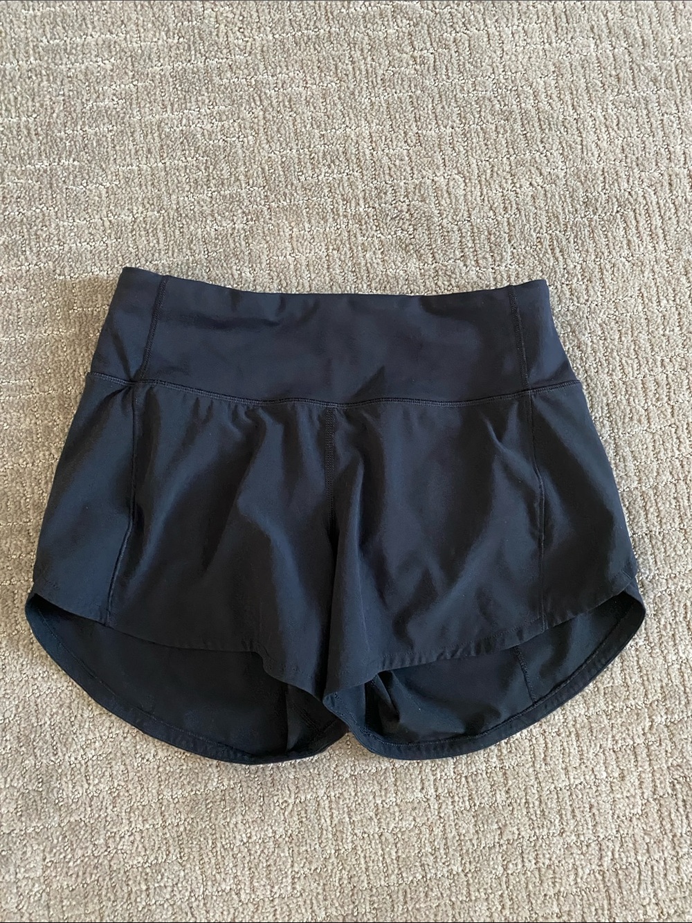 lululemon athletica Black Athletic Running Shorts with Curved Hem 2 Tall